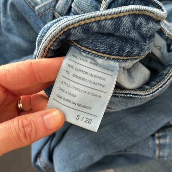 KANCAN High Rise Distressed Straight Taper Jean - Picture 8 of 9